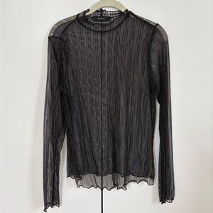 Forever 21 Black Sheer Long Sleeve Blouse